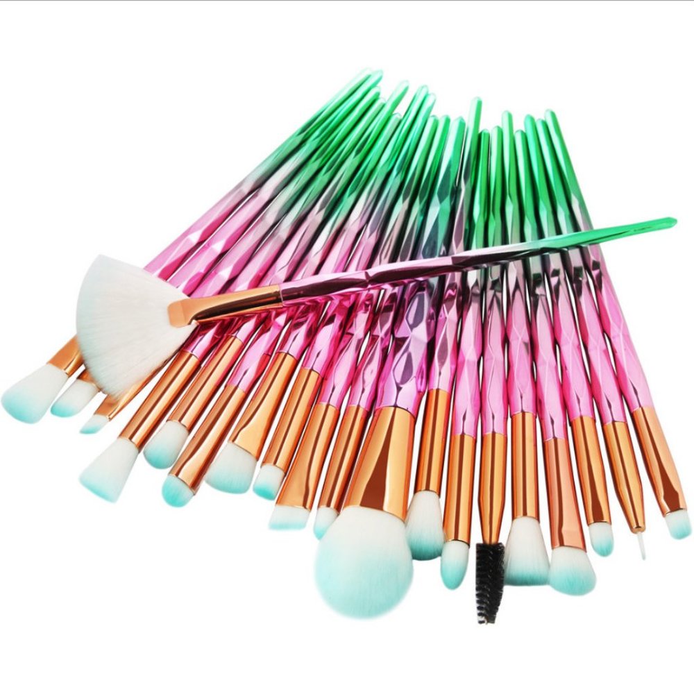 NEW 20pc Unicorn Diamond Makeup Brush Set